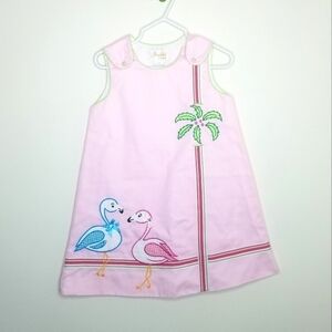 Rosalina Collections Flamingo Palm Tree Sun Dress 2T